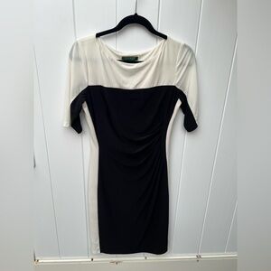 Lauren Ralph Lauren Black and Cream Midi Dress